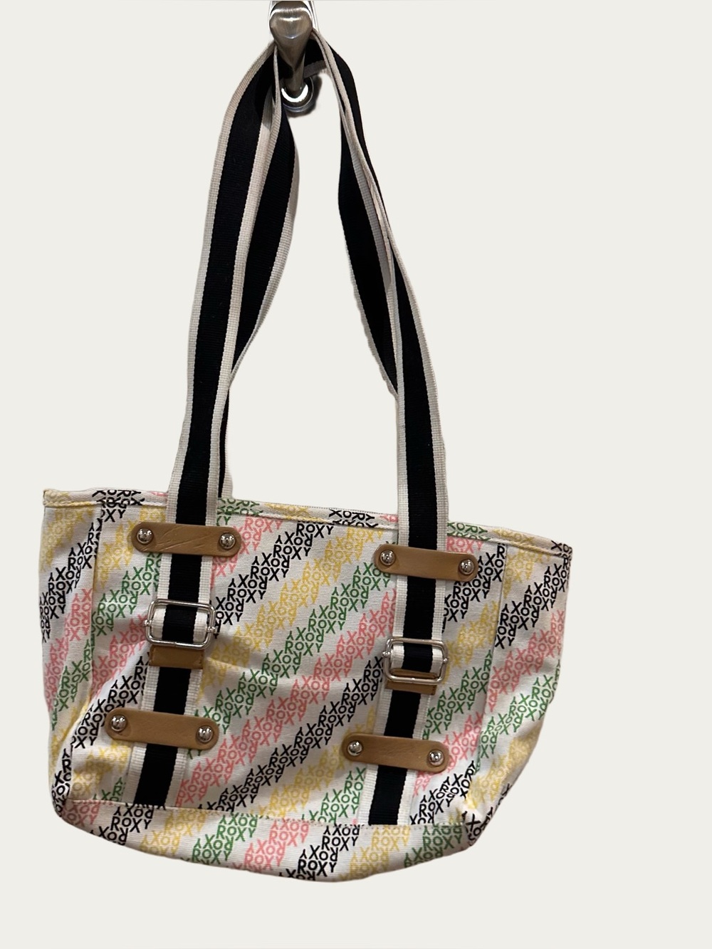 Roxy Medium Size Shoulder Bag Small Tote Rainbow Logo